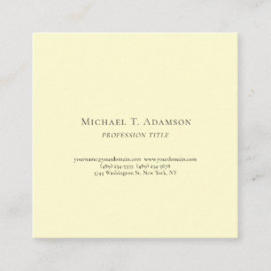 Retro Style Elegant Plain Simple Cream Colour Tone Square Business Card