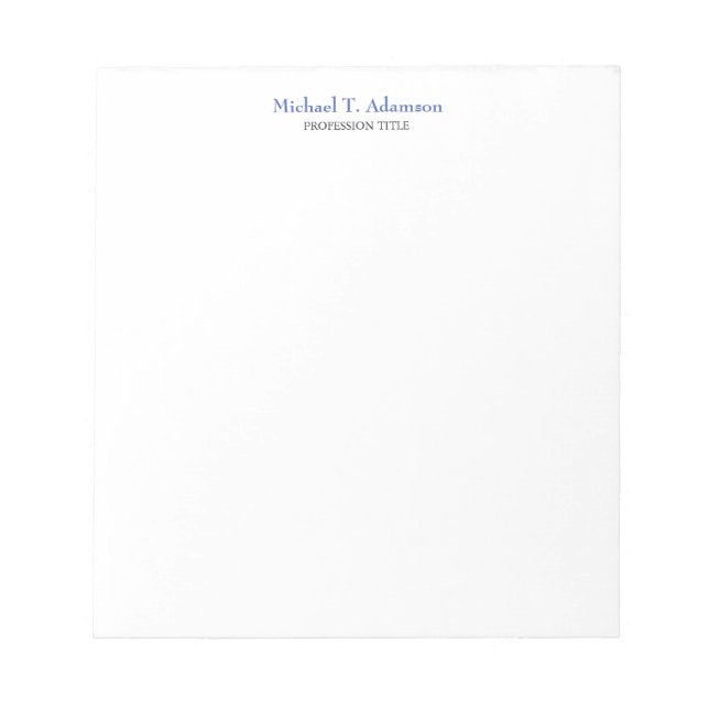 Retro Style Elegant Plain Simple White Notepad (Front)