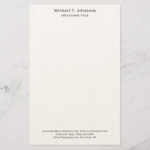 Retro Style Elegant Plain Simple White Stationery
