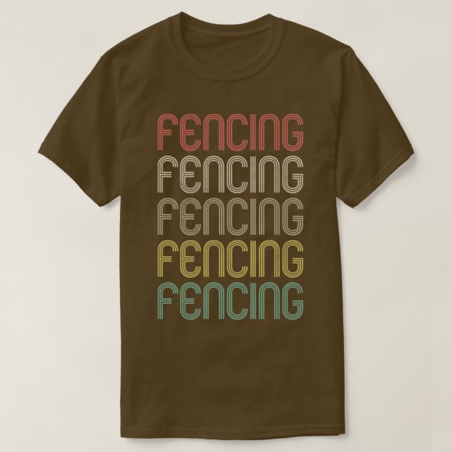 Retro Style Fencing Design  T-Shirt (Design Front)