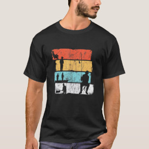 Retro Style Fishermen Fishing Rod Lucky Fishing Pa T-Shirt