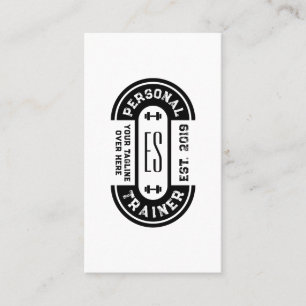 Retro style fitness logo business card
