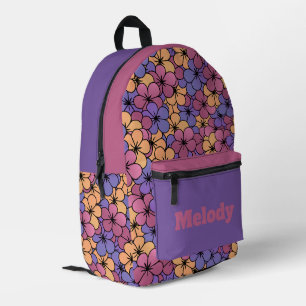 Retro Style Flowers  Printed Backpack