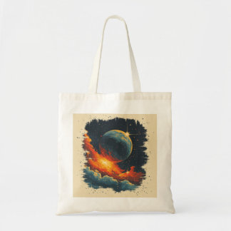 Retro-style galaxy tote bag