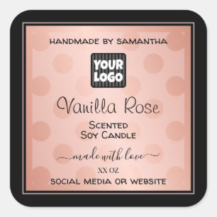 Retro Style Girly Pink Black Frame Cute Trendy Square Sticker