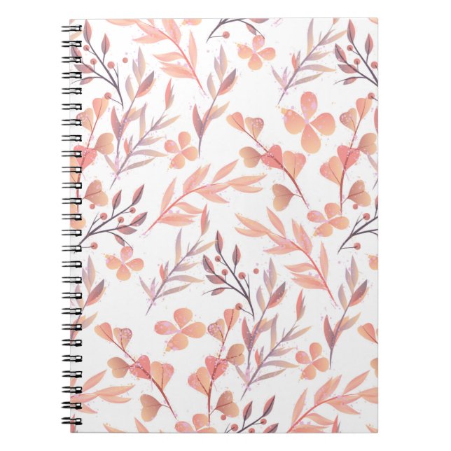 Retro style hand drawn seamless floral ornament. C Notebook (Front)