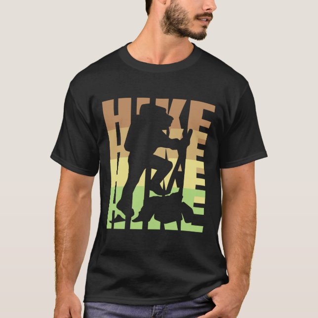 Retro Style Hike Hike Hike Outdoor Hiking Adventur T-Shirt (Front)
