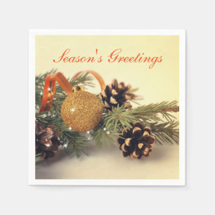 Retro Style Holiday Decorations Napkin