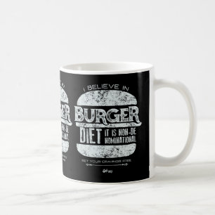 Retro Style: I Believe in Burger Diet Coffee Mug