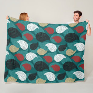 Retro Style in Attractive Swirl of Colours Fleece Blanket