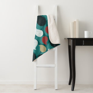 Retro Style in Attractive Swirl of Colours   Sherpa Blanket