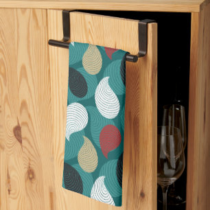 Retro Style in Attractive Swirl of Colours Tea Towel