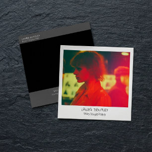 Retro style instant photo square business card