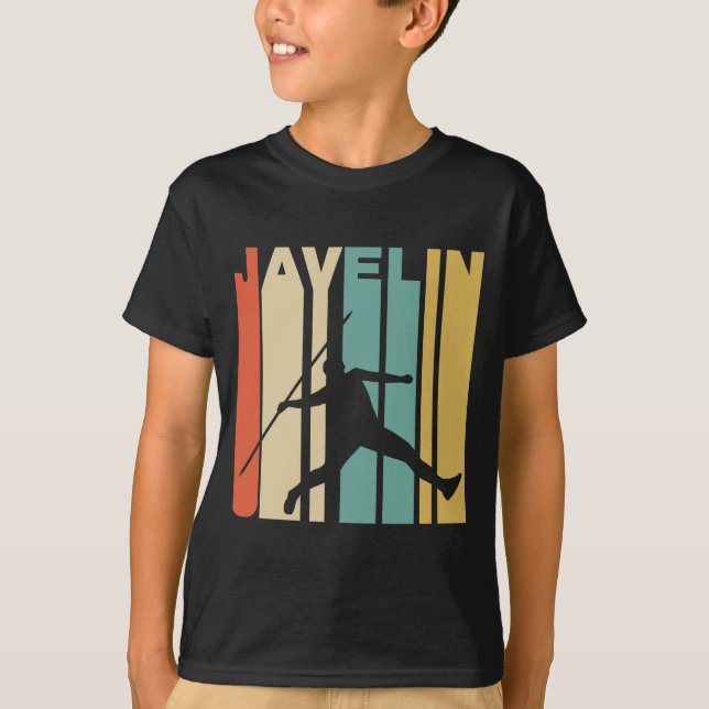 Retro Style Javelin Throw Track And Field T-Shirt (Front)