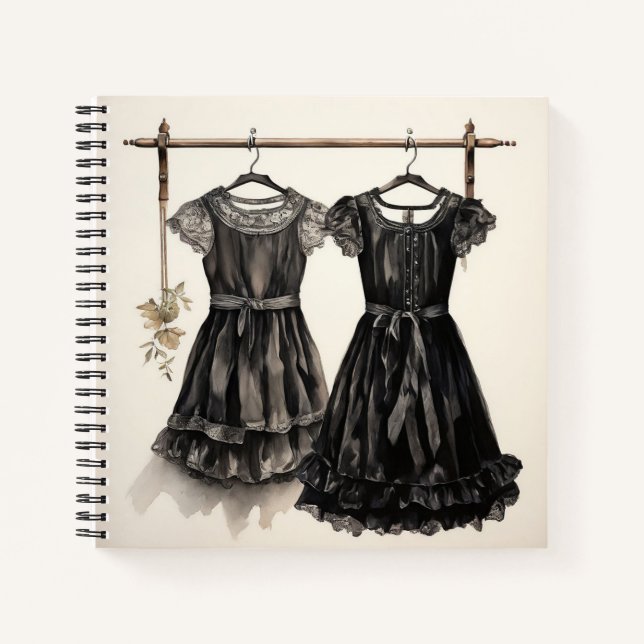 Retro Style (LBD) Little Black Dress Notebook (Front)