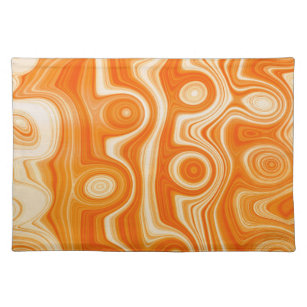 Retro Style Liquid Swirl Trendy and Cute Orange  Placemat