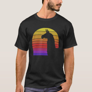 Retro Style Llama Silhouette Vintage T-Shirt