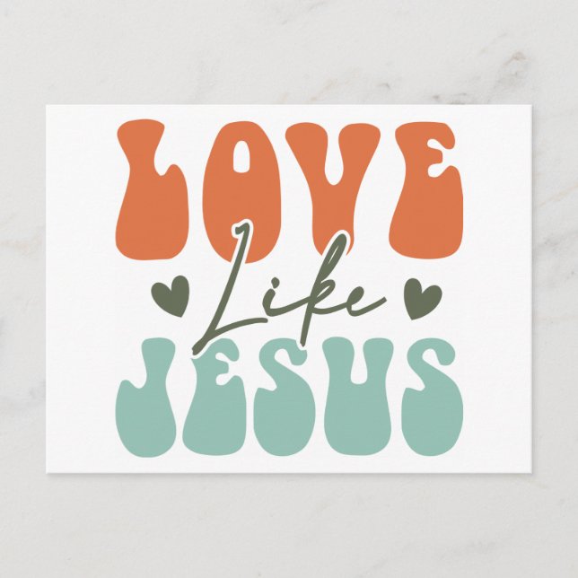Retro Style | Love Like Jesus Postcard (Front)
