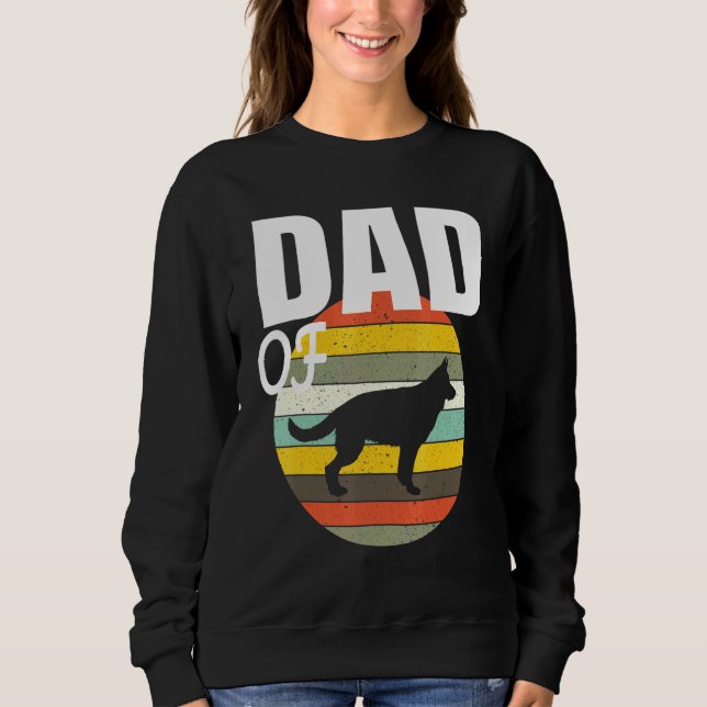 Retro Style Men Women and Kids German Shepherd Dad Sweatshirt (Front)