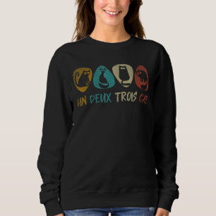 Retro Style Meowy Un Deux Trois Cat Cat Kitten Sweatshirt