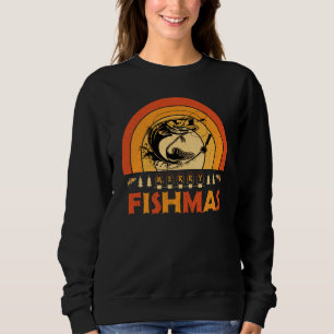 Retro Style Merry Fishmas  Funny Christmas Sweatshirt