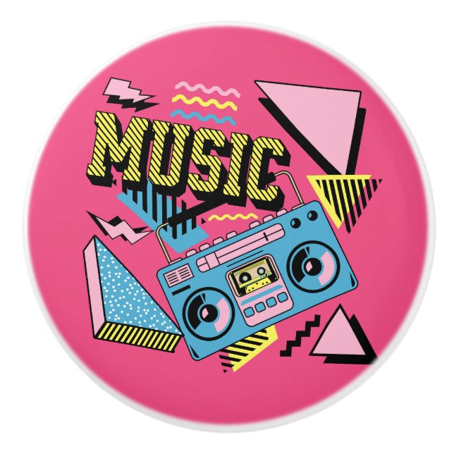 Retro style music boombox design ceramic knob (Front)