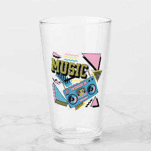 Retro style music boombox design glass