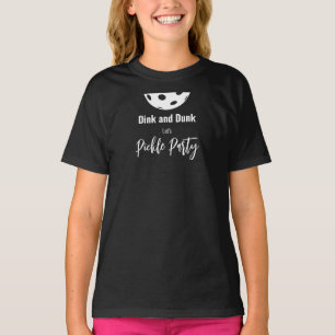 Retro Style Neon Black Themed Pickleball Birthday T-Shirt