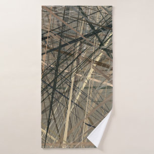 Retro style oil drawing. illustration. Texture pai Bath Towel