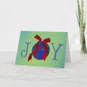 Retro Style Ornament Joy Christmas Holiday Card