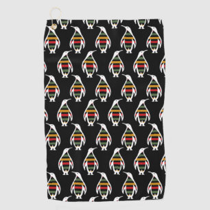 Retro Style Penguin Vintage Colours Animal Lover Golf Towel