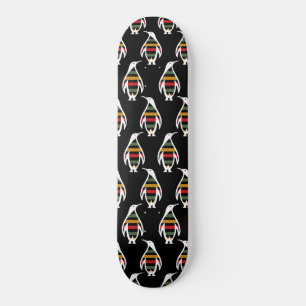 Retro Style Penguin Vintage Colours Animal Lover Skateboard