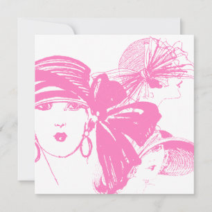 Retro Style Pink Lady Cocktail Party Invitations