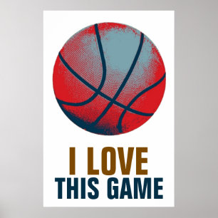 Retro Style Pop Art Basketball Motivational Poster