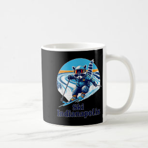 Retro Style Racoon Skiing In Indianapolis Indiana Coffee Mug