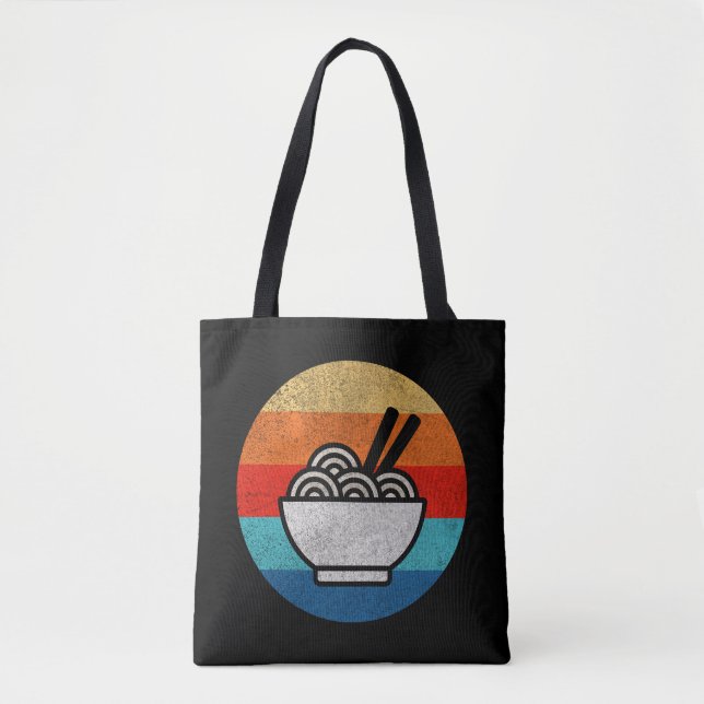 Retro style ramen tote bag (Front)