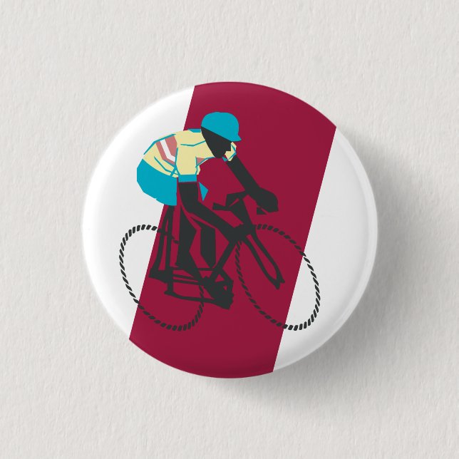 Retro-style Red Cycling 3 Cm Round Badge (Front)