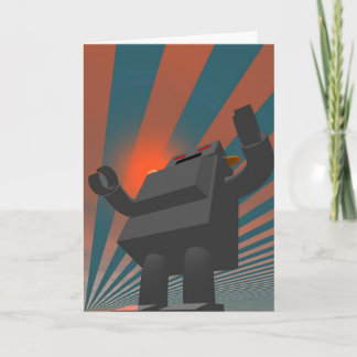 Retro Style Robot 4 Card