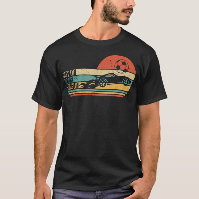 Retro Style Rocket RC Soccer Car League Funny Game T-Shirt (Front)