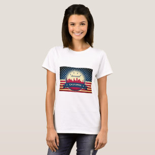 Retro Style Sacramento Skyline T-Shirt