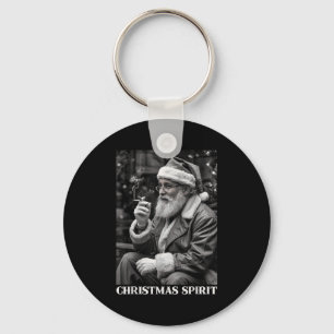 Retro Style Santa Claus Smoking Cigarette Christma Key Ring