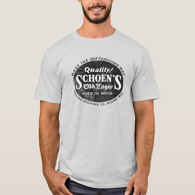 Retro-Style Schoen's Old Lager Distressed T-Shirt (Front)