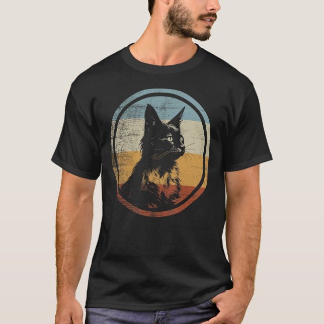 Retro Style Somali Cat T-Shirt (Front)