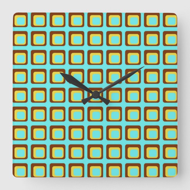 Retro Style Squares Wall Clock (Front)