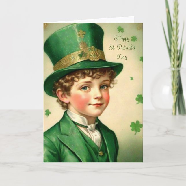 Retro Style St. Patrick's Day Card (Front)