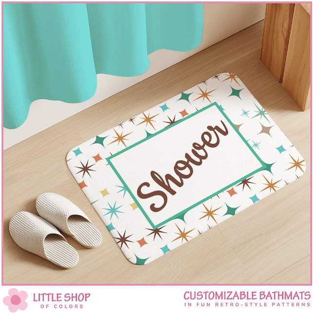 Retro-Style Stars Pattern Bath Mat (Creator Uploaded)