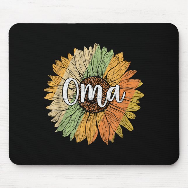Retro style summer sunflower graphic for oma mouse pad (Front)