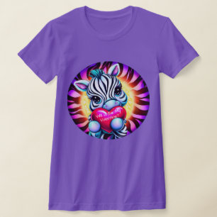 Retro Style Sweet Zebra Valentine T-Shirt