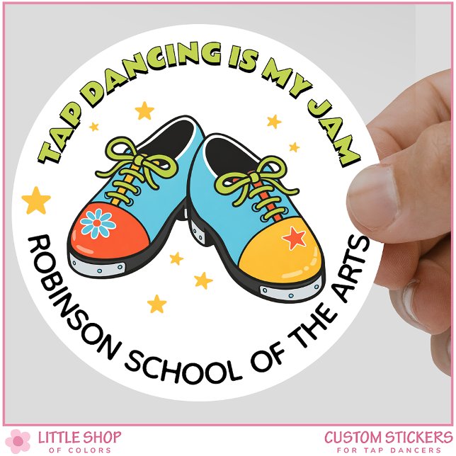 Retro Style Tap Dancing is My Jam Customizable Classic Round Sticker (Creator Uploaded)