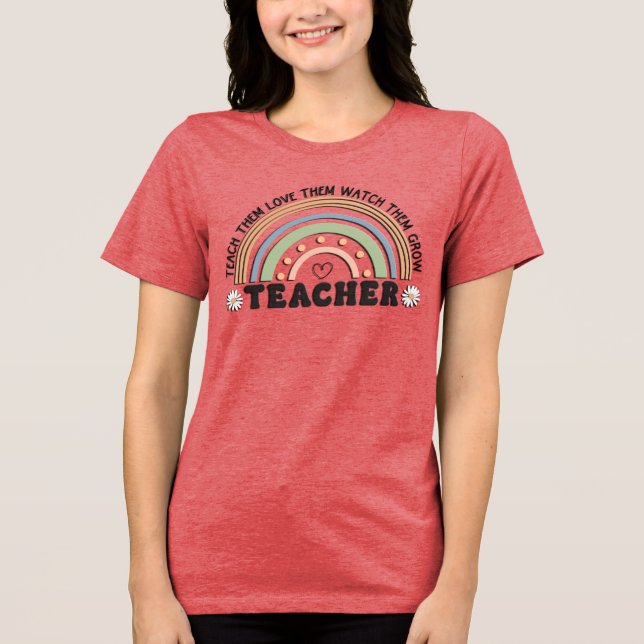  Retro Style Teacher Tri-Blend Shirt (Front)